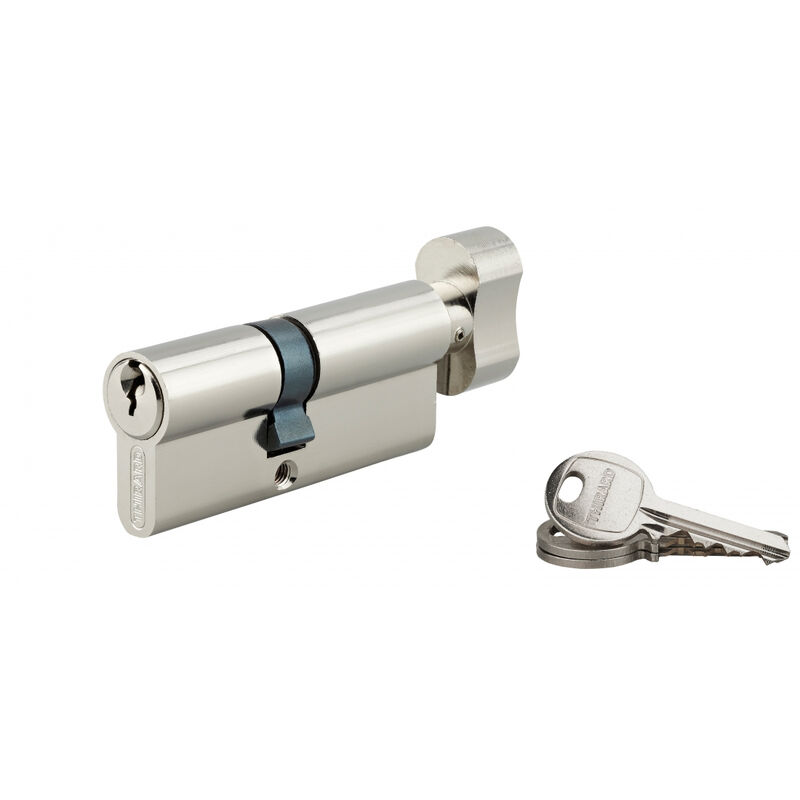 Thirard - Cylindre de serrure à bouton sa unikey (achetez-en plusieurs, ouvrez avec la même clé), 40Bx30mm, 3 clés, nickelé