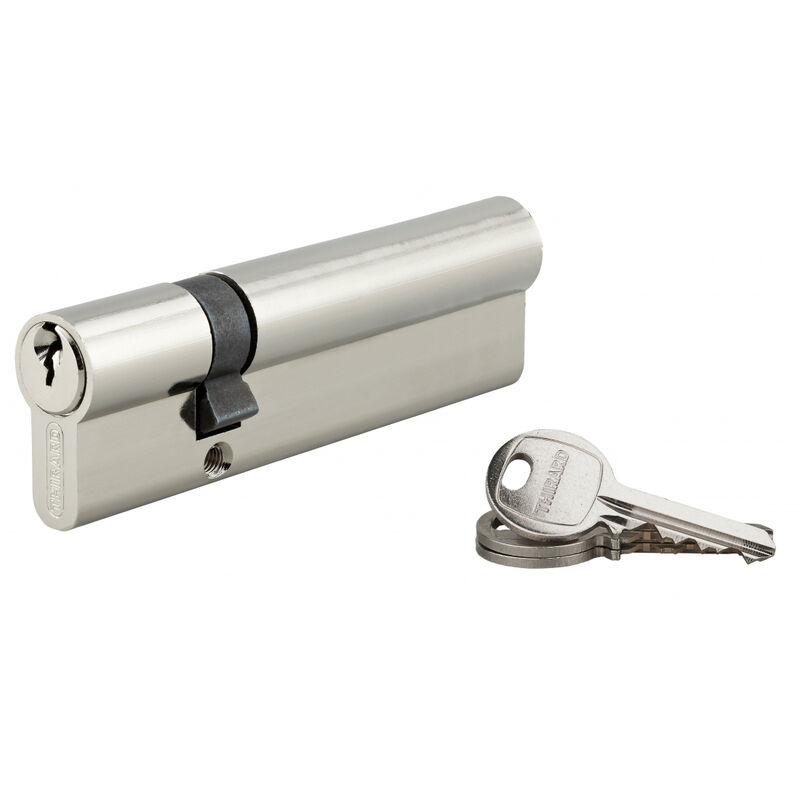 Cylindre de serrure double entrée SA UNIKEY (achetez-en plusieurs, ouvrez avec la même clé), 35x75mm, 3 clés, nickelé