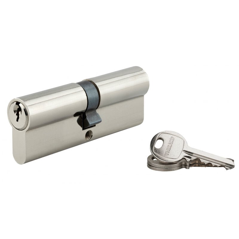 Thirard - Cylindre de serrure double entrée sa unikey (achetez-en plusieurs, ouvrez avec la même clé), 45x45mm, 3 clés, nickelé
