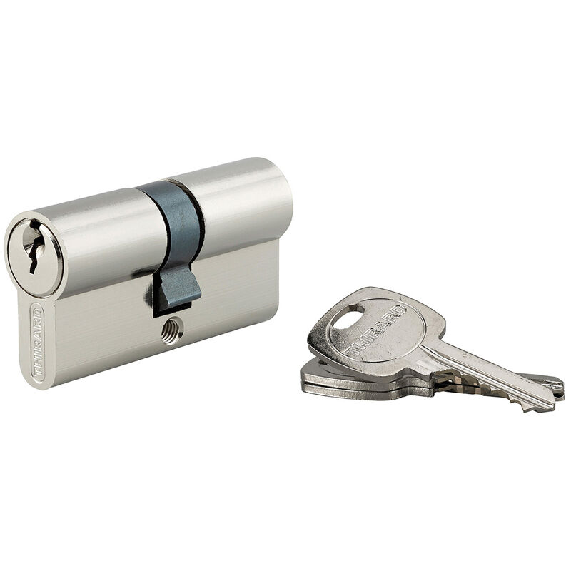 Cylindre de serrure double entrée STD UNIKEY (achetez-en plusieurs, ouvrez avec la même clé), 30x30mm, 3 clés, nickelé