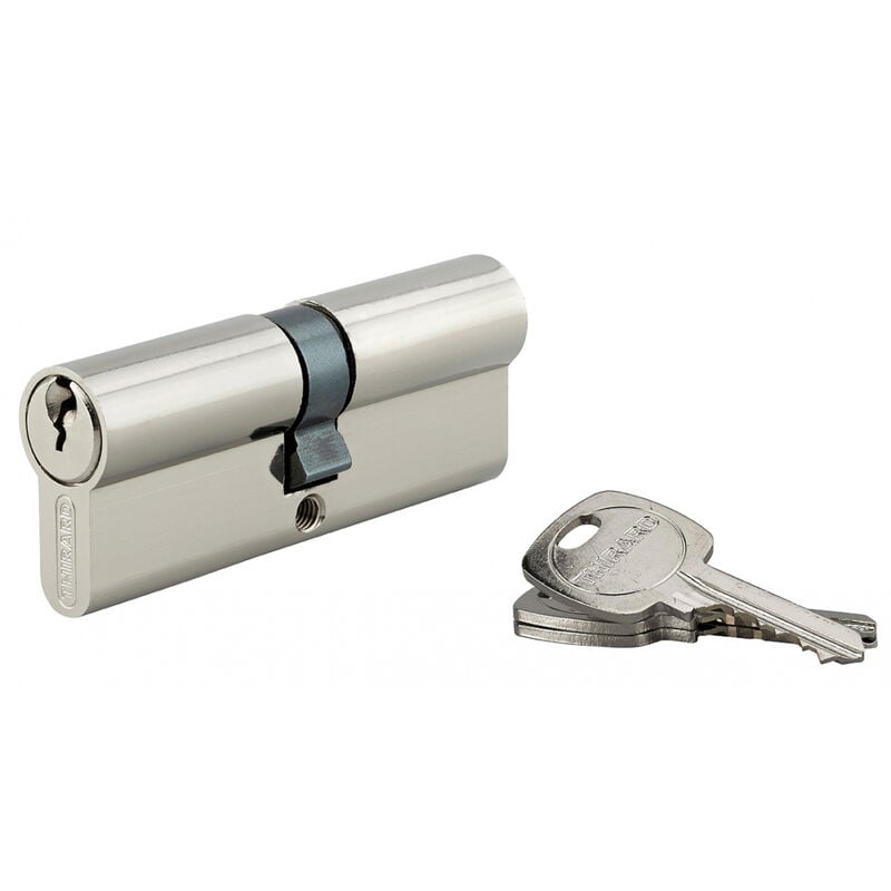 Thirard - Cylindre de serrure double entrée std unikey (achetez-en plusieurs, ouvrez avec la même clé), 40x40mm, 3 clés, nickelé