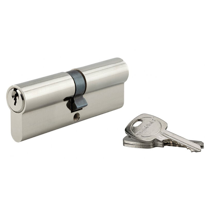 Thirard - Cylindre de serrure double entrée std unikey (achetez-en plusieurs, ouvrez avec la même clé), 45x45mm, 3 clés, nickelé