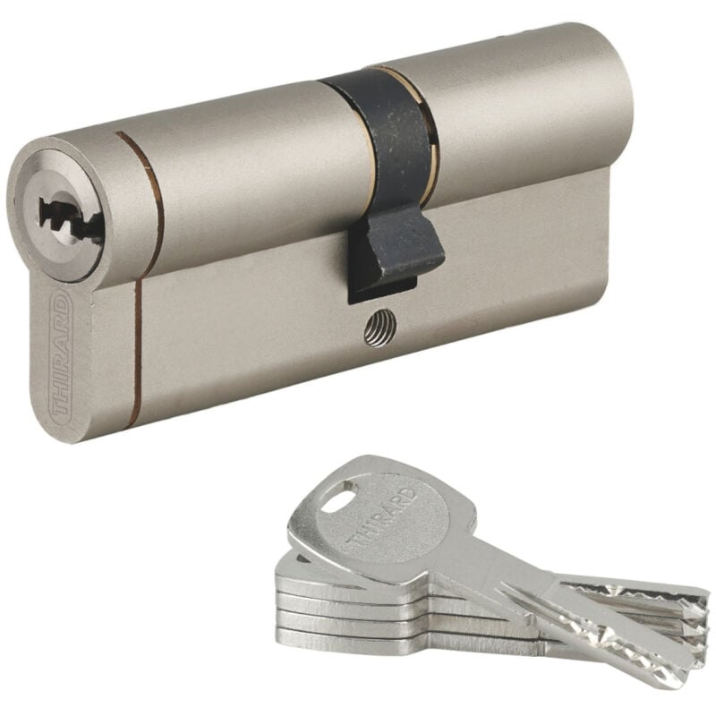 Cylindre double entrée Transit 1 unikey (achetez-en plusieurs, ouvrez avec la même clé), 35x45mm, 5 clés, nickelé