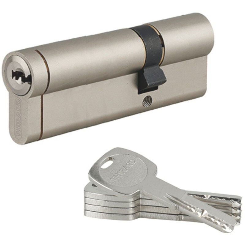 Cylindre double entrée Transit 1 unikey (achetez-en plusieurs, ouvrez avec la même clé), 40x70mm, 5 clés, nickelé