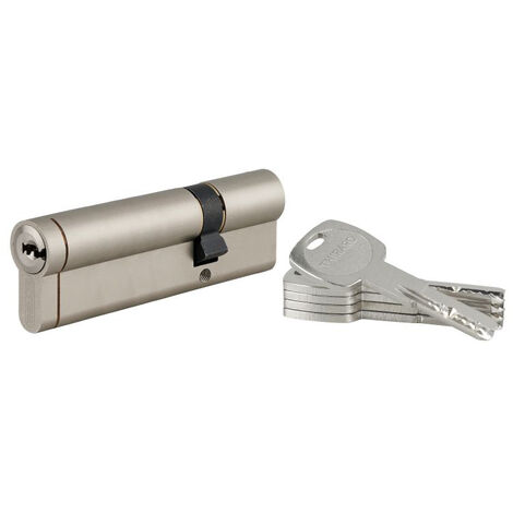 THIRARD - Cylindre double entrée Transit 1 UNIKEY (achetez-en plusieurs, ouvrez avec la même clé), 30x80mm, 5 clés, nickelé - THIRARD