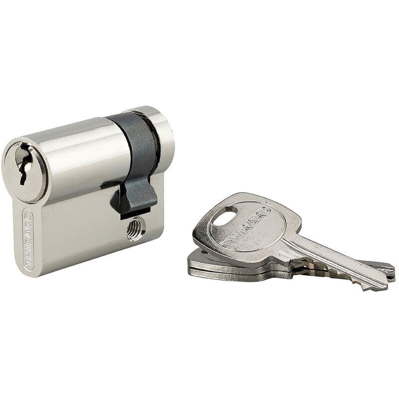 Thirard - Demi-cylindre de serrure std unikey (achetez-en plusieurs, ouvrez avec la même clé), 30x10mm, 3 clés, nickelé