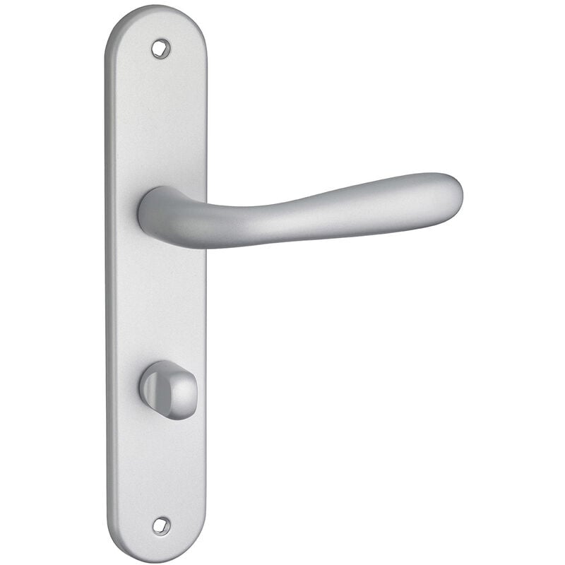 Thirard - Ensemble de poignées pour salle de bain/toilette Goccia à condamnation, carré 7mm, entr'axes 195mm, chromé satin