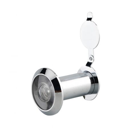 Thirard – Judas 200° en laiton chromé – Vision claire avec 3 lentilles – Adaptable sur portes 35-58mm – Volet obturateur de sécurité