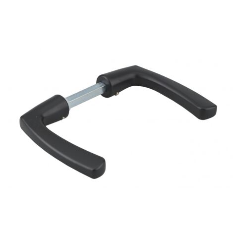 THIRARD - Paire de béquilles pour porte, carré 8x110mm, 1 portée, noir - THIRARD