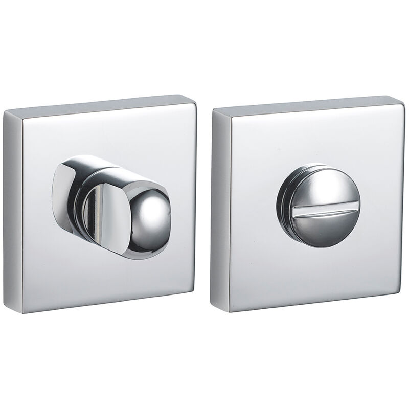 Paire de rosaces carrées Monza, 50x50mm, à condamnation, chromé brillant