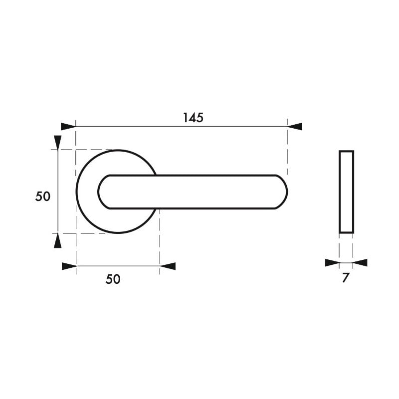 Thirard - Paire de béquilles Solis pour porte, carré 7mm, chromé satiné