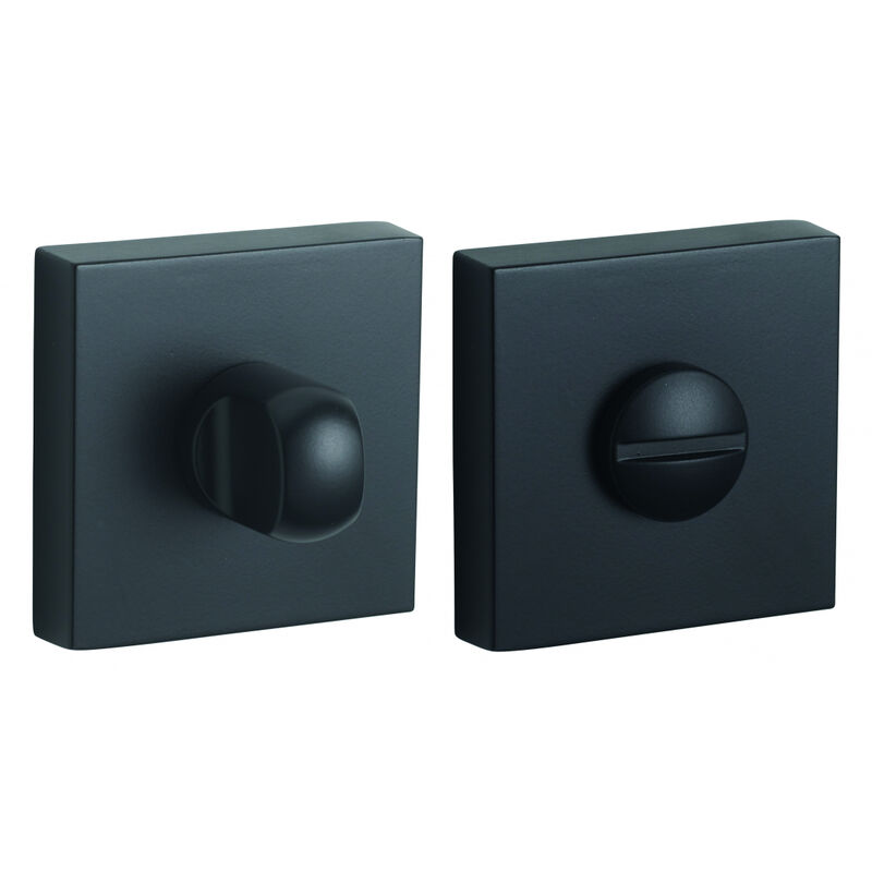 Paire de rosaces carrées Monza/Modena/Ginevra, 50x50mm, à condamnation, noir mat