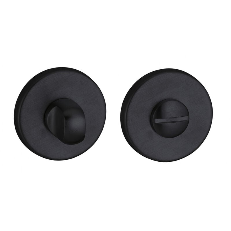 Paire de rosaces rondes Boston, Ø50mm, à condamnation, noir mat