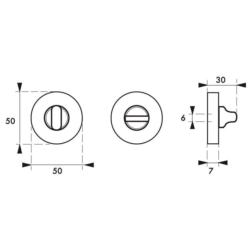 Thirard - Paire de rosaces rondes Solis/Boston, Ø50mm, à condamnation, nickel satiné