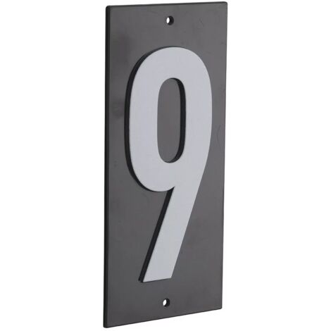 Thirard – Plaque de signalisation 9 en ABS avec marquage blanc sur fond noir – Dimensions 56x120mm – Panneau à visser pour intérieur et extérieur
