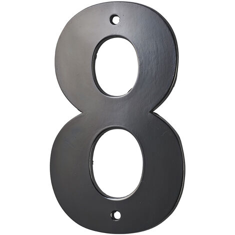 Thirard – Plaque signalétique chiffre 8 80mm en alliage métallique noir – Résistante aux intempéries – Fixation à vis pour intérieur et extérieur