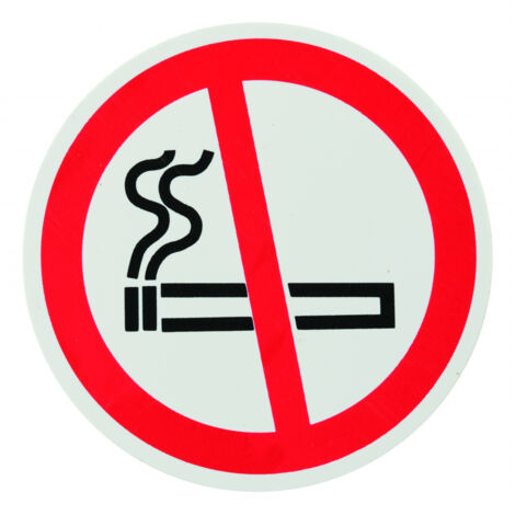 Thirard – Panneau de signalisation défense de fumer Ø80mm – Polystyrène rigide adhésif – Installation rapide sans perçage – Pour bureaux et espaces publics