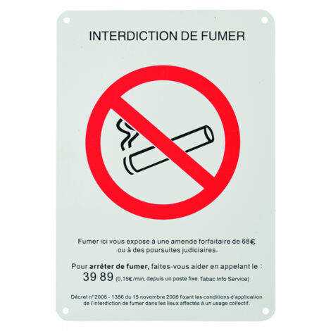 THIRARD - Plaque signalétique "INTERDICTION DE FUMER" 148x210mm à visser - THIRARD