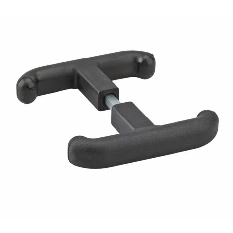 Thirard – Ensemble de poignées pour porte de garage T – Carré 8mm – Acier cambré – 2 points de condamnation – Bouton de décondamnation intérieur