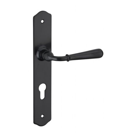 Thirard – Poignée de porte d'entrée à cylindre – Acier patiné – Entr'axe 195mm – Carré 7mm – Vis sécables pour installation facile
