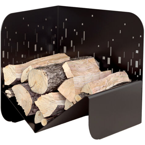 Thirard – Range bûches noir Bristol en acier époxy – Dimensions 433x500mm – Capacité 40cm – Pour intérieur et extérieur