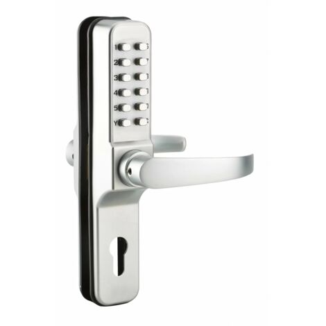 Thirard – Serrure à combinaison 8 chiffres – Béquille double incluse – Coffre en alliage moulé – Pour portes 32 à 55 mm d'épaisseur – Finition chromée