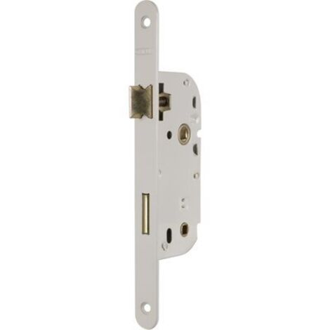 Thirard – Serrure à larder blanche gauche à fouillot – Axe 40 mm – 1 point de fermeture – Système de condamnation par clé – Acier