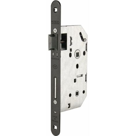 Thirard – Serrure à larder noire réversible à fouillot – Condamnation 1 point – Axe 50 mm – Acier pour portes de chambre – Gamme Monomax