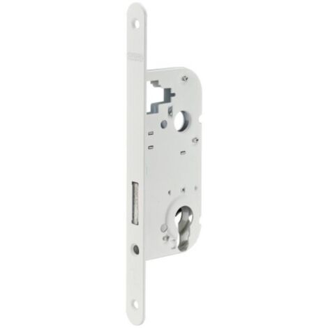 Thirard – Serrure à larder pour petit coffre 135 mm – Pêne dormant avec clé réversible – Finition laquée blanche – Axe 40 mm