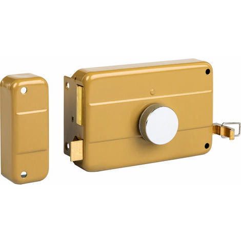Thirard – Serrure applique horizontale à cylindre 45 mm gauche – Mécanisme 3 tours – Cylindre laiton 5 goupilles – Livrée avec 3 clés nickelées