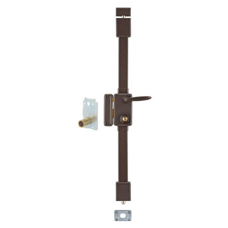 THIRARD - Serrure en applique Beluga A2P à fouillot pour entrée, gauche, 3 pts, cylindre Ø23mm, axe 45mm, marron, 4 clés