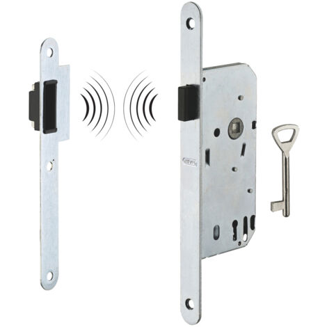 Thirard – Serrure monopoint encastrée magnétique à clé – Axe 40mm – Acier fer satiné – Têtière bouts arrondis – Installation facile