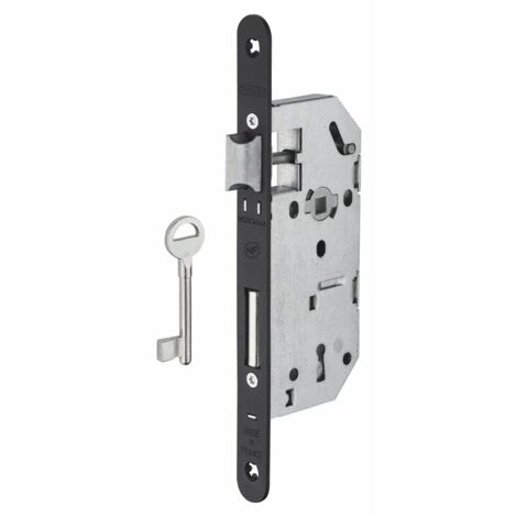 Thirard – Serrure encastrable monomax nf pour porte d'intérieur – Mécanisme à 2 tours – Coffre en acier embouti – Gâche plate incluse