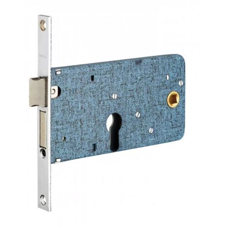 Thirard – Serrure encastrable pour porte d'entrée à cylindre – Coffre en acier zingué 150 x 70 mm – Pêne en acier nickelé – Axe de clé 67 mm