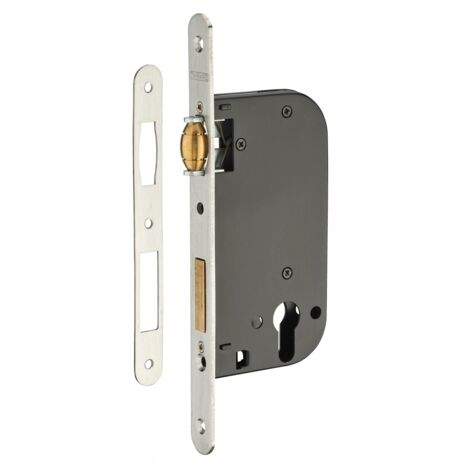 Thirard – Serrure encastrable pour porte d'entrée – Rouleau en laiton – Gâche plate en acier – Coffre en acier embouti – 3 clés incluses