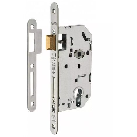 THIRARD - Serrure encastrable pour porte d'entrée unimax ce nf qc têtère inox v/br