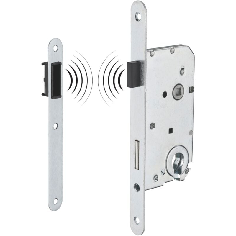 Thirard - Boitier de serrure magnétique encastrable à cylindre pour porte intérieure à sécuriser, axe 50mm, bouts ronds