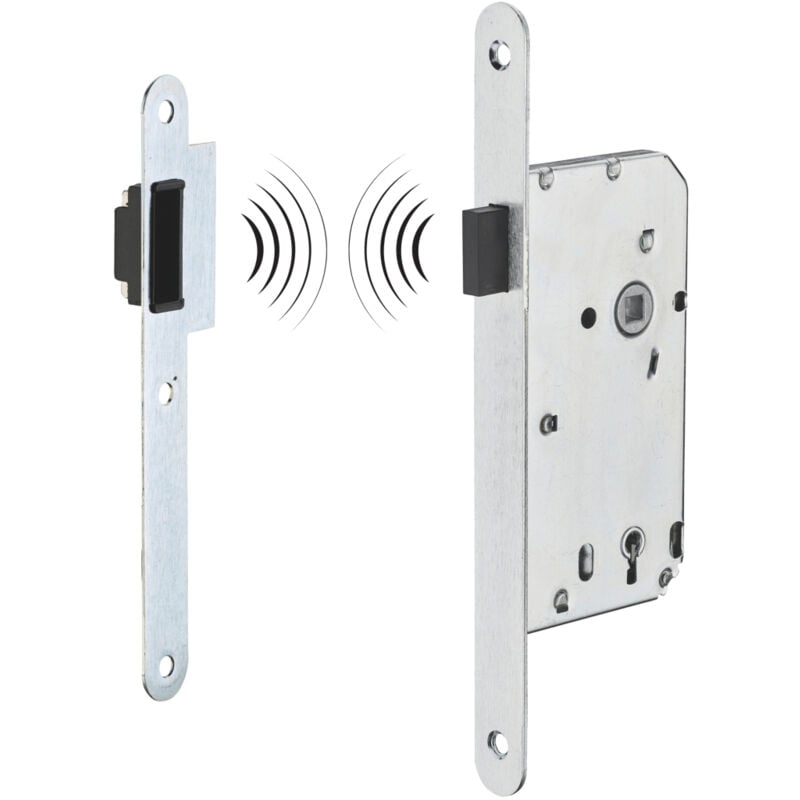 Serrure encastrable magnétique à clé pour porte de chambre, axe 50mm, bouts ronds, 1 clé