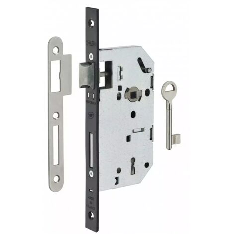 Thirard – Serrure monopoint encastrée 70mm – Coffre en acier embouti – Pêne galvanisé à 2 tours – Gâche plate incluse – Certifiée NF