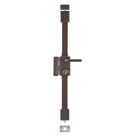 Thirard – Serrure multipoint en applique à fouillot gauche 3 points – Cylindre profilé 30x65mm – Épaisseur de porte 45mm – Couleur marron – 4 clés