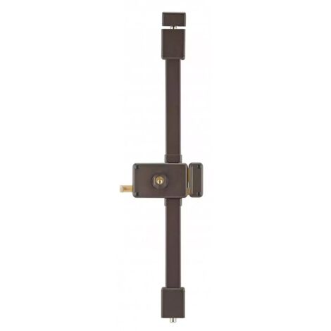 Thirard – Serrure multipoint en applique Horga marron – Dimensions 140 x 88 mm – Axe 70 mm – Cylindre rond HG5 – 4 clés fournies