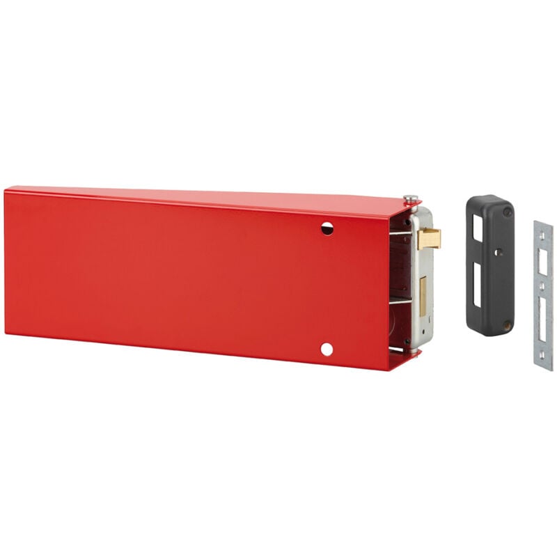 Boitier de serrure en applique à plastron pour porte de secours, droite