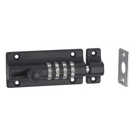 Thirard – Targette à combinaison 4 chiffres – Corps en zinc moulé – Pêne rond en acier – Dimensions 120 x 48 mm – Gâche fournie
