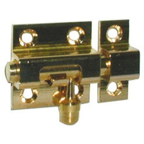 Thirard – Targette à pêne rond laiton laqué blanc – Dimensions compactes 40x30 mm – Pour meubles et petites portes – Installation facile à vis