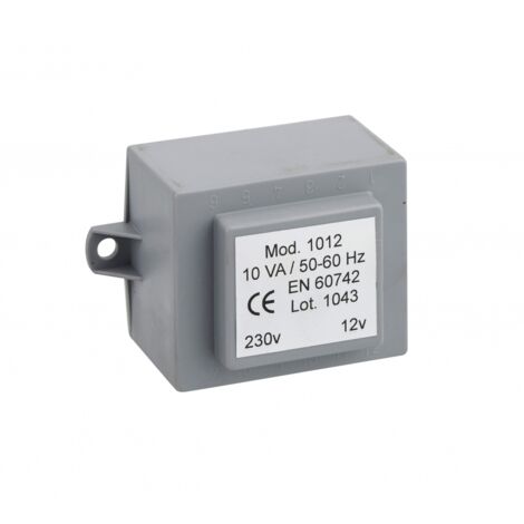 Thirard – Transformateur 220V - 12V pour gâche électrique – Finition laquée gris – Installation en applique – Compatible avec serrures horizontales et verticales