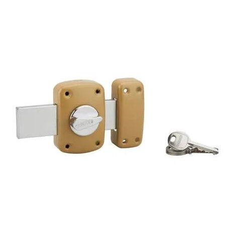 Thirard – Verrou à bouton 30 mm – Pêne en bronze – 3 clés en acier nickelé – Coffre en acier embouti pour sécurité renforcée