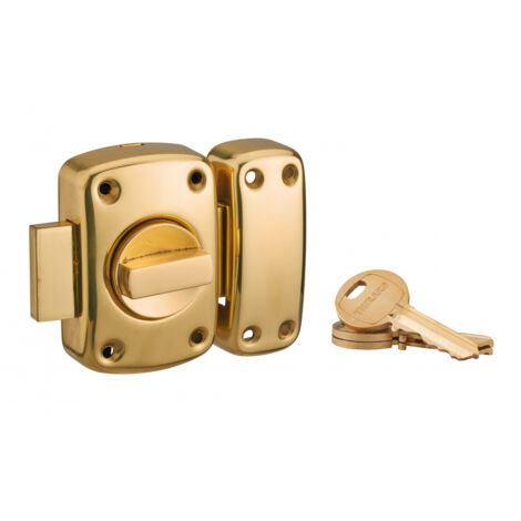THIRARD - Verrou à bouton Mirage 6 pour porte d'entrée, cylindre 45mm, laiton, 3 clés, laiton - THIRARD