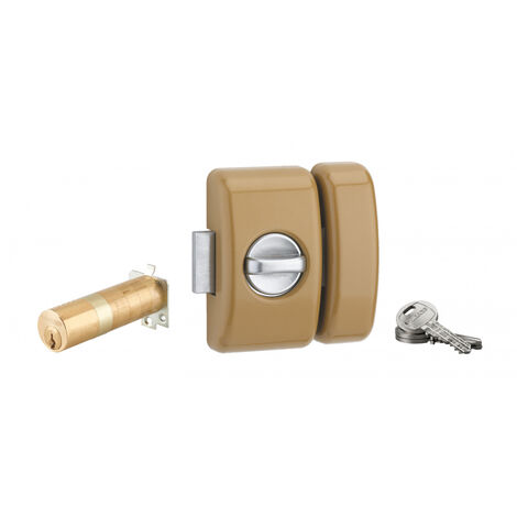 Thirard – Verrou à bouton cylindre réglable 35-80mm – 3 clés en laiton nickelé – Protection contre le perçage – 80470