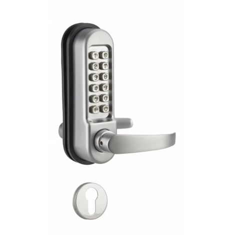 Thirard – Verrou à combinaison mécanique pour porte intérieure – Code modifiable 2 à 8 chiffres – Épaisseur de porte 32 à 55 mm – Carré 7 mm chromé mat