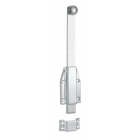 Thirard – Verrou à plaquer 250 mm en acier – Finition zinquée blanche ou laquée noire – Pour portes de garage et abris de jardin